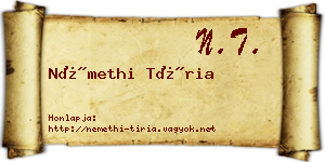 Némethi Tíria névjegykártya
